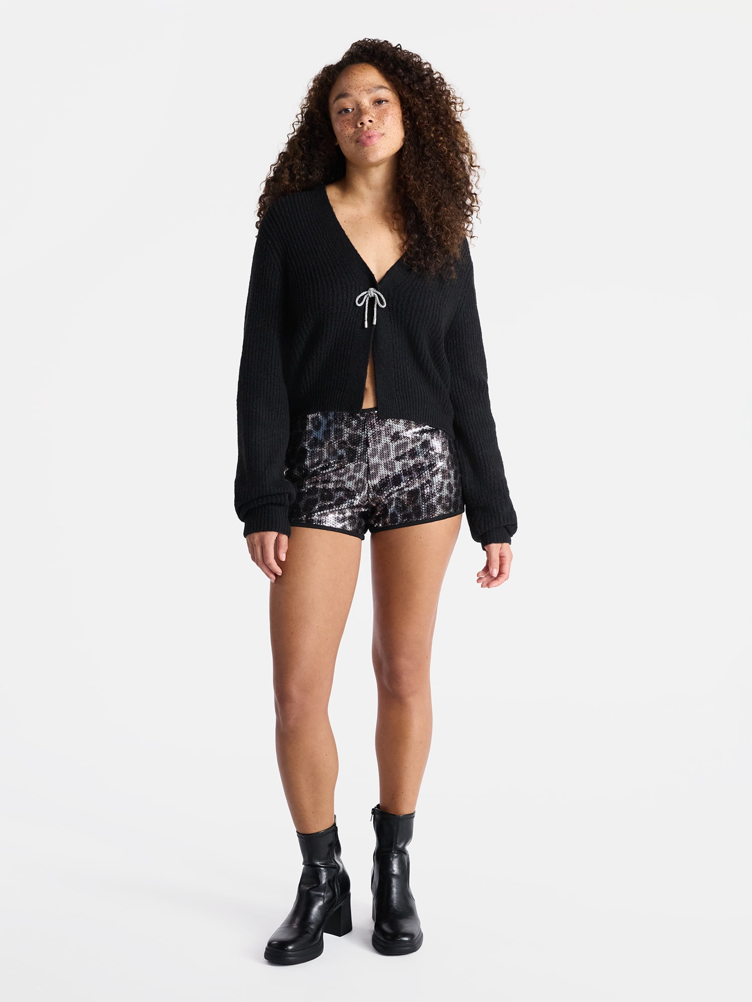 No Boundaries Sequin Hot Shorts, 2.5'' Inseam, Women's