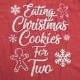thumbnail image 2 of T-shirt de Maternité Mangeant des Biscuits pour Deux Grossesse Mignon Annonce de Noël (Rouge Chiné) - TG, 2 of 4