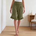 thumbnail image 2 of Women's Plus Size Knee Length Shorts High Waist Summer Beach Wide Leg Pants, 2 of 7