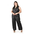 thumbnail image 4 of Pantalon de vinipiel pierna ancha Roman Fashion /Tallas Extras, 721 (Negro) negro 42, 4 of 5