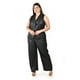 thumbnail image 4 of Pantalon de vinipiel pierna ancha Roman Fashion /Tallas Extras, 721 (Negro) negro 42, 4 of 5