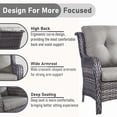 thumbnail image 3 of Unnifurnzi Outdoor Patio Furniture-3 Seater Outdoor Rattan Wicker Sofa Patio Couch with Ottoman for Porch Deck Garden Backyard-Gray/Gray, 3 of 7