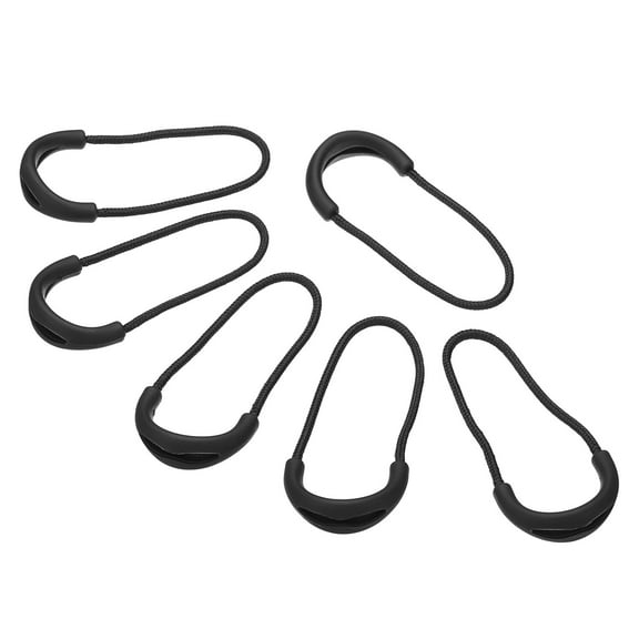 Uxcell Zipper Pulls Replacement 15 Pack Extension Cord Handle Extender Fixer for Luggage Backpacks Jackets U Shape Black