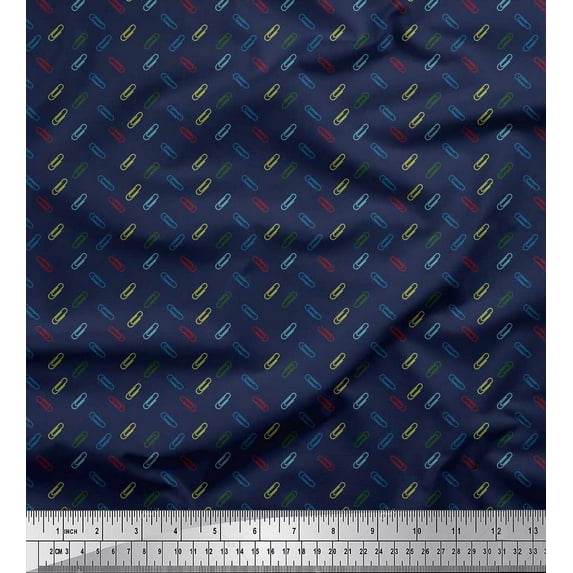 Soimoi Modal Satin Fabric Paper Clip Shirting Fabric Prints by Yard 42 Inch Wide
