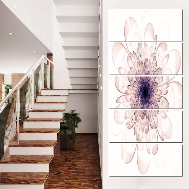Fleur Fractale Lumineuse Parfaite en Violet - Impression sur Toile Florale