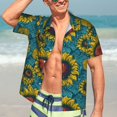 thumbnail image 7 of Pofeuu Sunflowers Print Hawaiian Shirt for Men Sleeves Casual Button Down Summer Beach Dress Shirts T-Shirts,Medium, 7 of 7