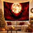 thumbnail image 3 of Full Moon Graveyard Over Cemetery Under Red Sky Spooky Gothic for Gothic Decor Fans Horror Wall Art Halloween Gift Tapestry Wall Hanging for Bedroom, Living Room and Dorm, 3 of 5
