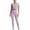 Purple, variant on Maoxin Leggings Women's Fashion Casual Solid Color High Waist Elastic Yoga Suit Short Sleeved Shirt Pants Two Piece Suit Workout Leggings for Women Pink L