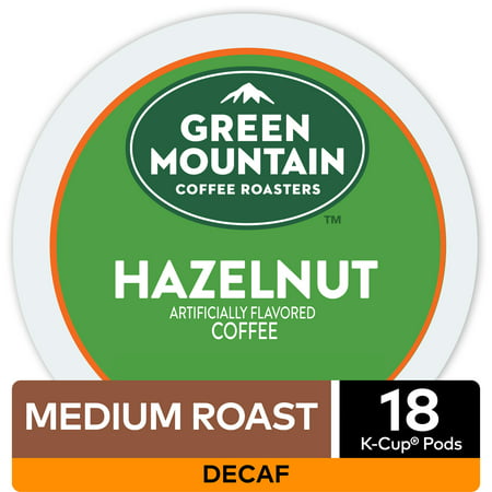 Green Mountain Coffee Hazelnut Decaf, Flavored Keurig K-Cup Pod, Light Roast, (Best Green Coffee Beans For Roasting)