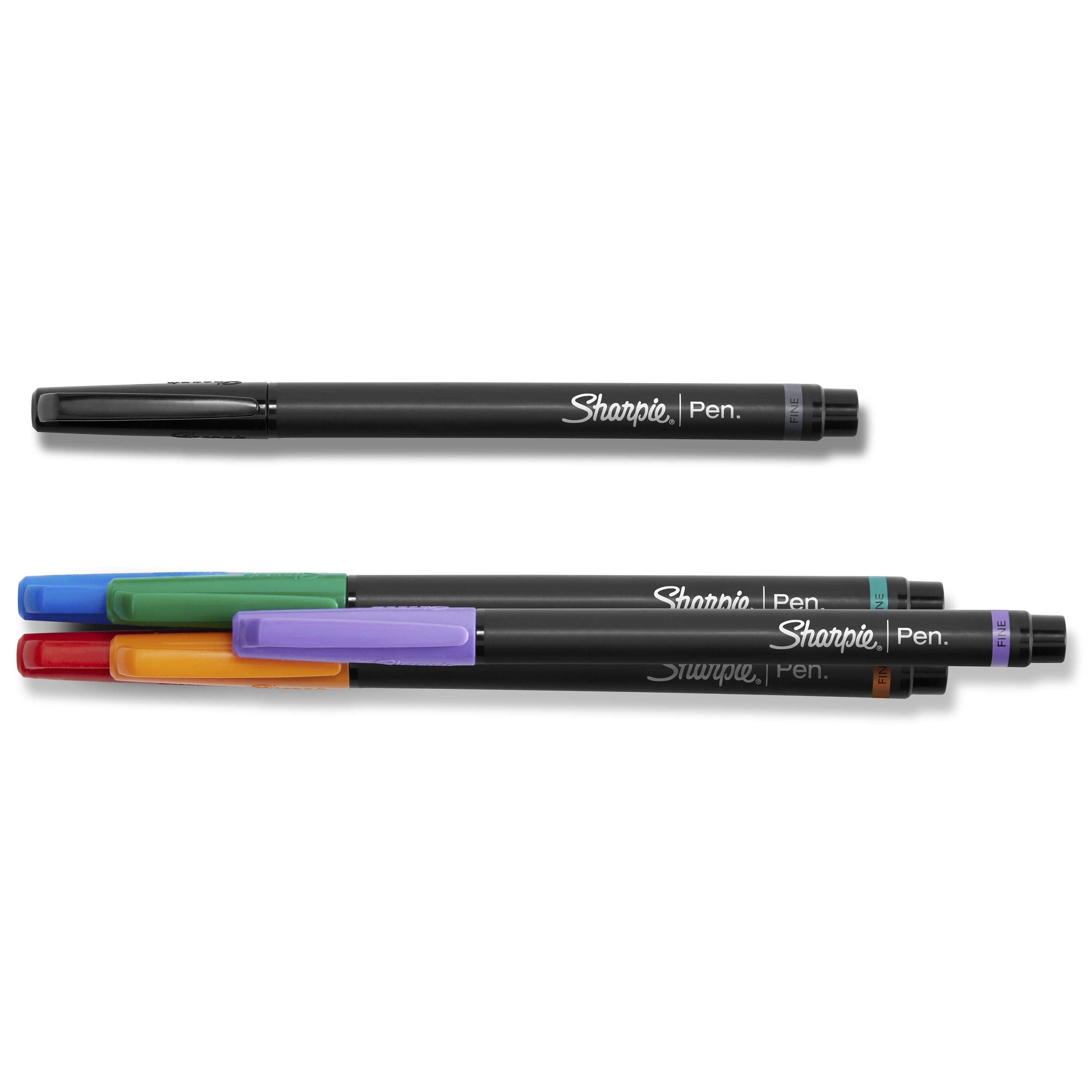 Sharpie 730419 Pen. Felt Pens Fine Point Black Ink 4 Pack (1742661)