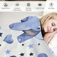 thumbnail image 3 of Orinice Baby Elephant Blanket, Soft and Comfortable Elephant Blanket, Star Heart Shaped, Blue Grey Fluffy Fluffy Elephant Blanket, Suitable for Kids Newborn Boy Girl Birthday Gift, Crib, 3 of 6