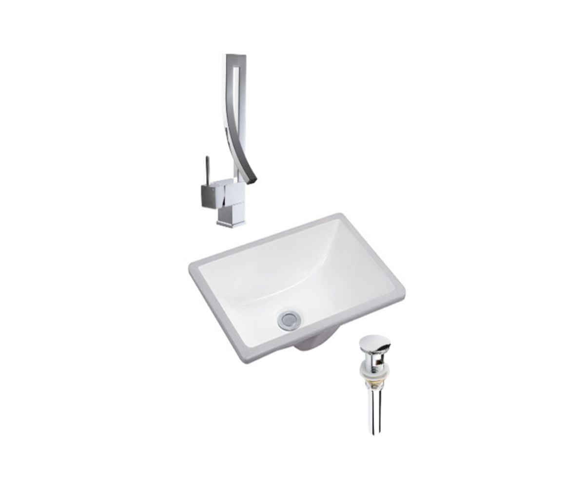 DROP Bath and Kitchen DR091130 Undermount Bathroom Sink Set