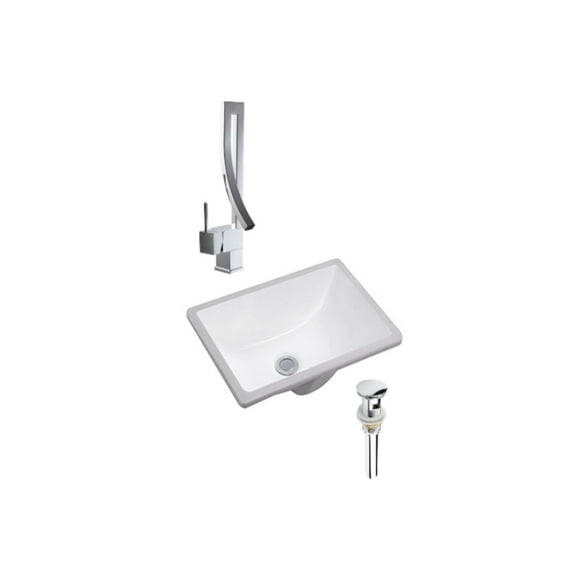DROP Bath and Kitchen DR091130 Undermount Bathroom Sink Set