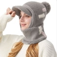 thumbnail image 4 of RXMEKW 2-In-1 Knit Hat And Neck Warmer for Women Winter Ear Protection Cold Weather Beanie in Solid Color, 4 of 4