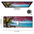 thumbnail image 2 of GOSMITH Beach and Benches with Trees by the Seaside Floral Style Pink and Blue Desk Mat 31.5x11.8 in, 2 of 6