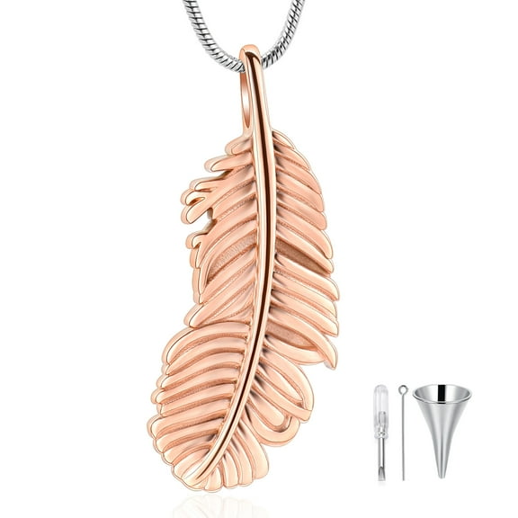 Cremation Jewelry Memorial Urn Necklace for Ashes Feathers Urn Pendant Necklace Ashes Keepsake for Women,Men Ashes Keepsake Memorial Jewelry