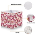 thumbnail image 3 of Cabinet Storage Basket 11.02x11.02x11.02 Inches Storage Box Foldable, Storable and Easy to Assemble ，Open Home Storage Bins ，Closet Storage Bins Pink Cartoon Santa Claus, 3 of 8