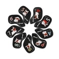 thumbnail image 3 of koolsoo 9Pcs Golf Iron Head Covers Set Golf Wedge Covers Set 4,5,6,7,8,9,P,A,S Creative Black, 3 of 9