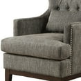 thumbnail image 2 of Benjara Fabric Upholstered Accent Chair with Wingback and Curved Side Panels, Gray, 2 of 3