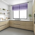 thumbnail image 4 of Purple Ombre Stripe Valance Curtains for Kitchen/Living Room/Bathroom/Bedroom Window, Rod Pocket Small Topper Half Short Window Curtains Voile Sheer Scarf, Farmhouse Striped Gradient 42"x12", 4 of 8