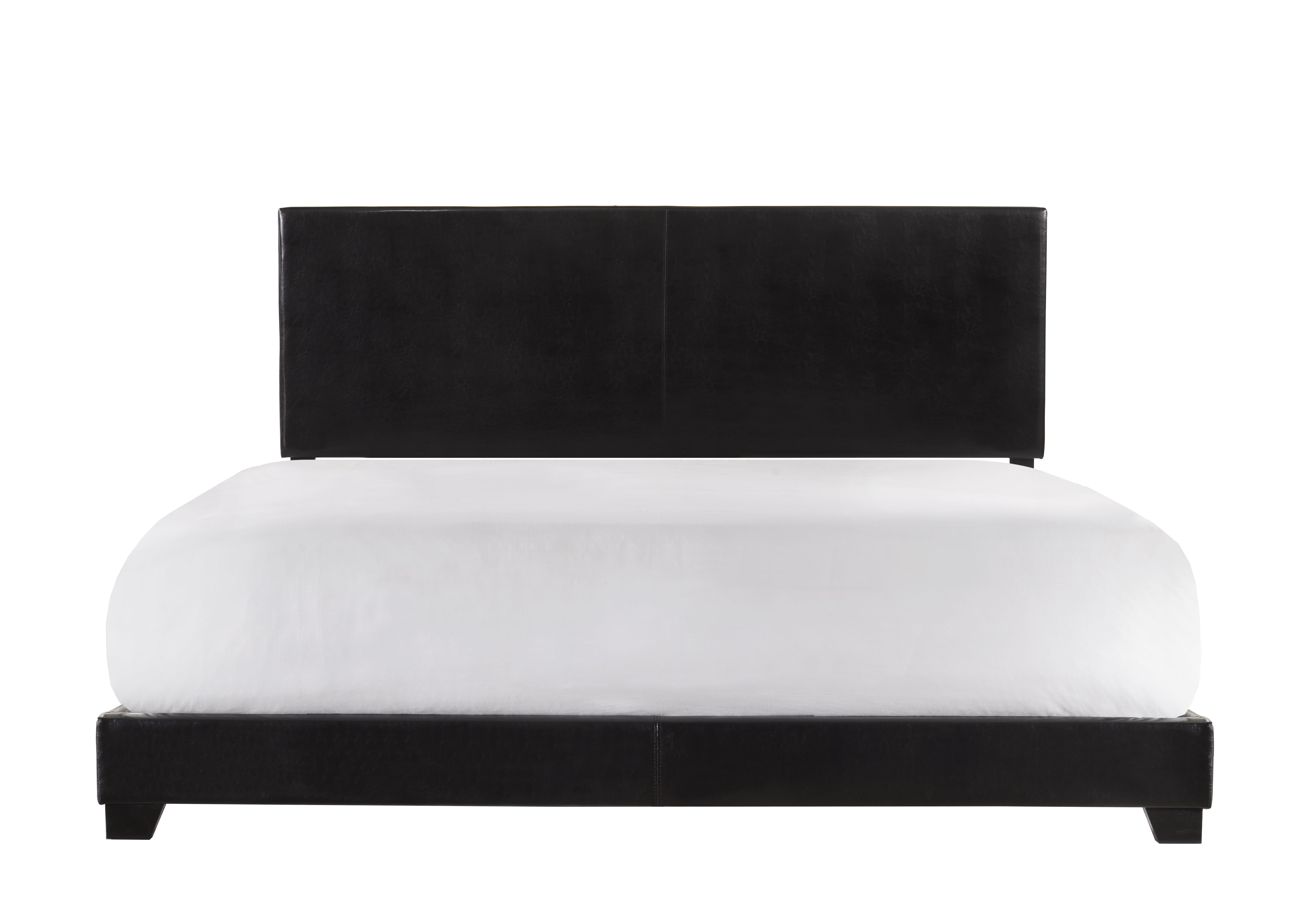 Crown Mark Erin Faux Leather Bed, Black