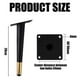 thumbnail image 5 of Stand Legs Height 20cm Round Tall Sleek Tapered Sofa Legs Cabinet Coffee Table Legs Replacement Part, With Mounting Screws, Black Gold, Oblique, 5 of 5