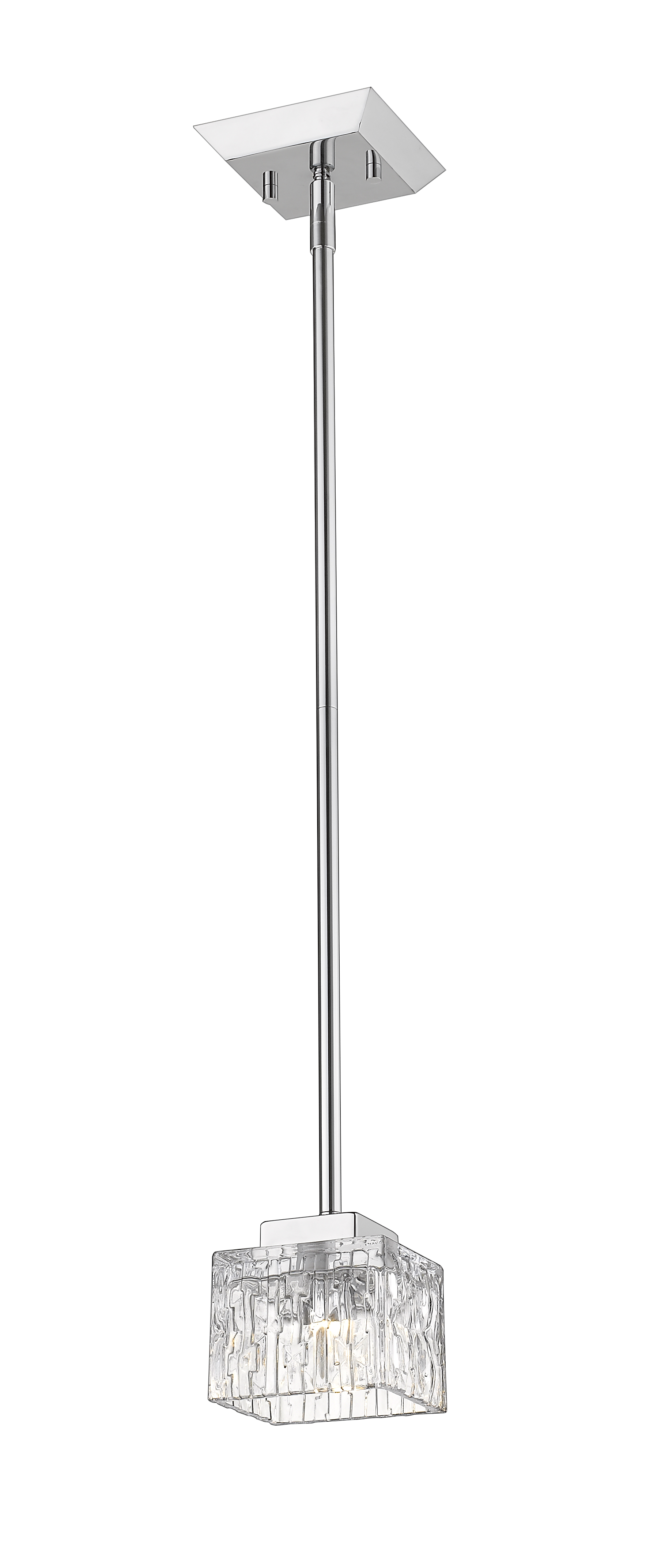 1 Light Mini Pendant, Clear, Glass Shade, Chrome Frame