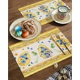 thumbnail image 2 of Easter Placemats Set of 6, Gold Egg Bunny Blue Flowers Placemat for Dining Table Decorations, Spring Plant Leaf Place Mats, Spring Table Mats for Kitchen Dinner Seasonal Holiday Party Decor, 2 of 6