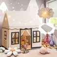 thumbnail image 2 of Tienda Campaña Infantil Costway con luces de estrellas y Alfombra Lavable 121 x 101 x 137 cm Beige y Negro, 2 of 10