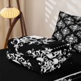 thumbnail image 6 of Homewish Hipple Halloween Skull Zipper Twin Comforter Sets with Fitted Sheet and 2 Pillowcases,Vintage Damask Zipper Bedding Set,Black White,Black Reversible,4pcs, 6 of 8