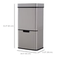 thumbnail image 3 of HOMCOM 19 Gallon Sensor Trash Can, Touchless Garbage Can w/ 3 Compartments, 3 of 10