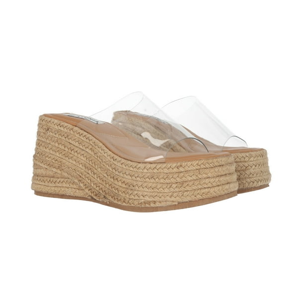 Sandalia de Plataforma con Yute Y Mica Transparente Camel Platonia LULU-03-CAMEL