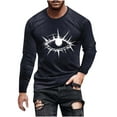 thumbnail image 3 of YOIAVAIOY Mens Halloween Pumpkin T Shirts 3D Graphic Shirts Crew Neck Long Sleeve Hispter Streetwear Tops Loose Fit Casual Blouse Tees Navy XXXXL, 3 of 6