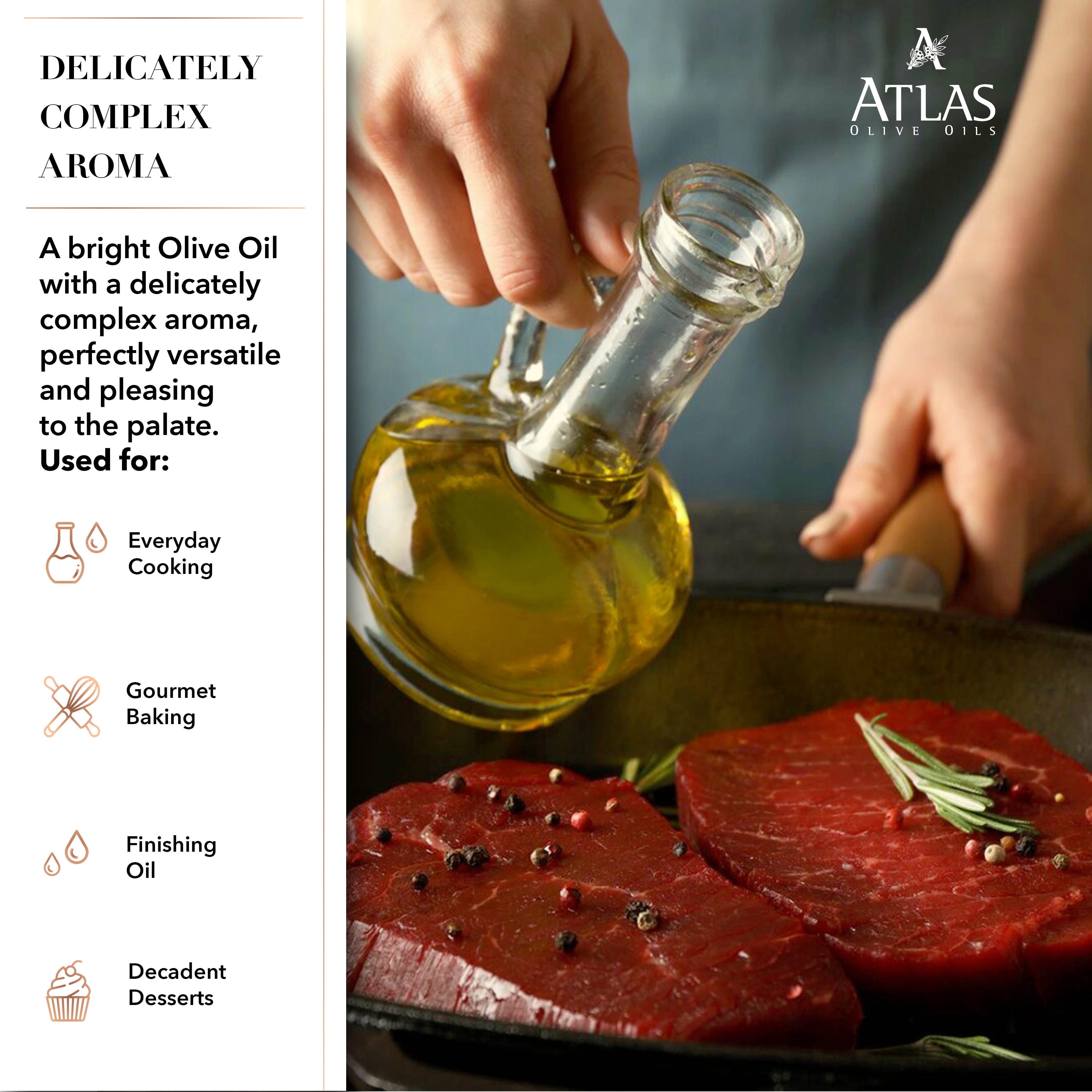 Atlas 500 ml Organic Cold Pressed Moroccan Extra Virgin Olive Oil, Polyphenol Rich | EVOO From Morocco, Newly Harvested Unprocessed from One Single Family Farm | Trusted by Michelin Star Chefs