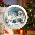 thumbnail image 2 of Kedshhgu Christmas Forest Snowhouse Nativity Pendant Circular Flat Acrylic Christmas Tree Hanging Decoration Home Office Table Decor Winter Holiday Birthday Party Gifts Supplies, 2 of 5