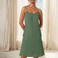 thumbnail image 4 of Cinvoph Robe d'Été pour Femmes à Encolure Carrée, à Volants, à Bretelles Spaghetti, Sans Manches, Mini-Robe, Robe de Plage pour Vacances et Fêtes, 4 of 6
