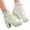 White, variant on Gothic Platform Ankle Boots Lace Buckle Chunky High Heels Short Booties Zip Up Punk Shoes