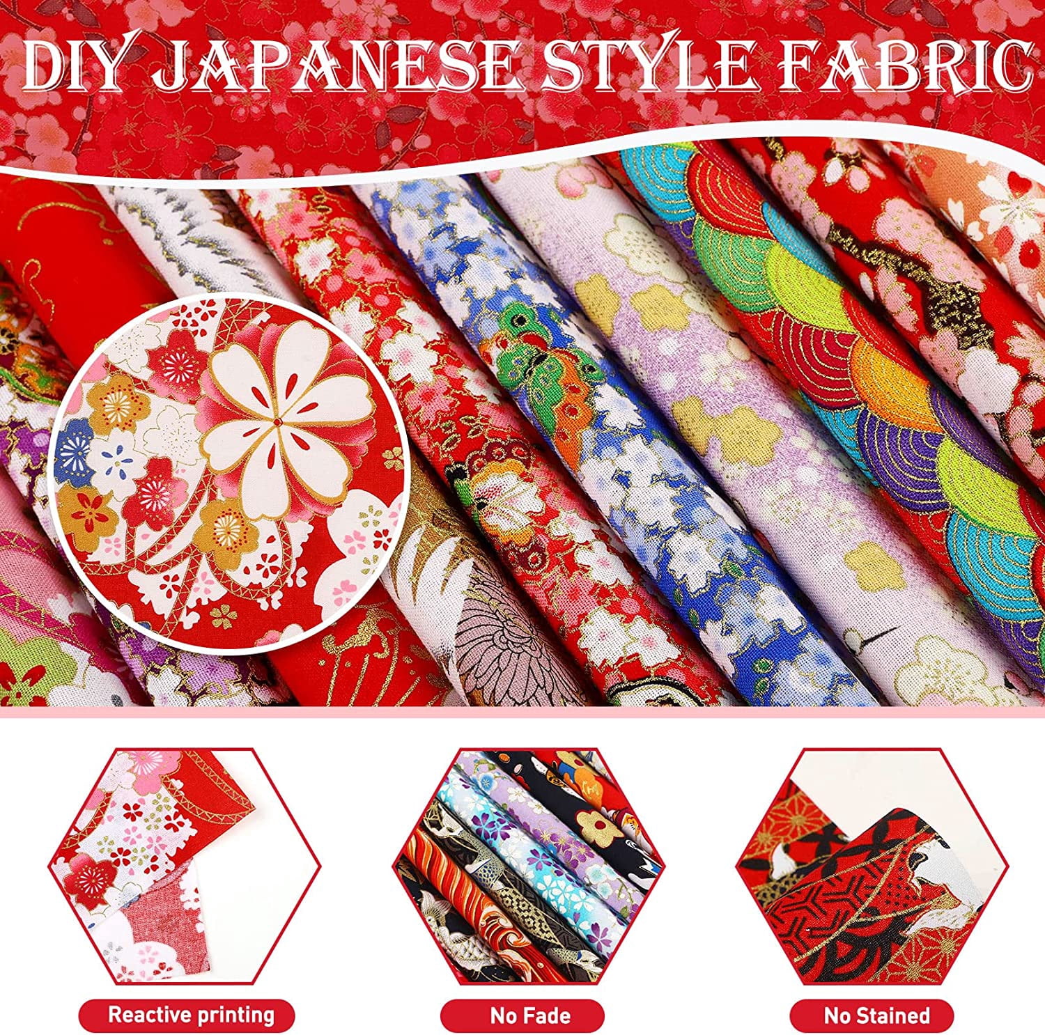 30 Pieces Fat Quarters 8 x 10 Inch Japanese Style Fabric Squares Printed Cotton Wrapping Cloth Quilting Fabric Bundles for Thanksgiving Christmas Gifts DIY Patchwork Sewing (Fresh Style)