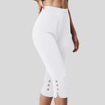 thumbnail image 2 of vigerkar Capri Pants for Women Casual Summer Wide Leg Crop Pants Loose Comfy Elastic Waist Yoga Joggers with Pockets White, S, 2 of 6