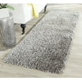 thumbnail image 3 of SAFAVIEH Popcorn Solid Polyester Shag Runner Rug, Silver, 2'3" x 7', 3 of 6