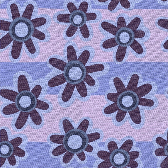 Ahgly Company Indoor Square Patterned Deep Periwinkle Purple Area Rugs, 4' Square