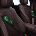 thumbnail image 3 of Chririnla Car Seat Belt Pads Comfortable Polyester, Compatible with, Suitable for Sedan, Green Skull Heart, 3 of 7