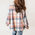 thumbnail image 3 of Baqcunre Womens Winter Coats Women's Plaid Fashion Casual Long Sleeve Pocket Button Plush Hooded Coat Fleece Jacket Fall Outfits Pink XL, 3 of 4