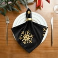 thumbnail image 2 of GZHJMY Christmas Gold Snowflake Cloth Napkins Washable Reusable Polyester Dinner Napkins 20 x 20 Inch for Home Weddings Parties Holiday Table Napkins Set of 6, 2 of 6