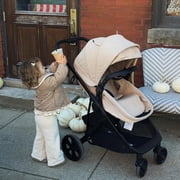 Mompush Wiz Pro 2-in-1 Baby Stroller with Bassinet Mode, Full-Size All-Terrain Premium Stroller from Newborn to Toddler, Pink, 23.8LB, Unisex