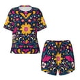 thumbnail image 4 of Lsque Cinco De Mayo Floral Women's Short-Sleeved Pajama Set - 2 Piece Soft and Lightweight Sleepwear Set-X-Large, 4 of 9