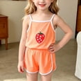 thumbnail image 2 of THDHVS Toddler Outfits for Girls,Girls Print Camisole Tank Top Shorts Summer Casual 2 Piece Set,Girls' Clothing Sets Orange 2-3 Years, 2 of 7