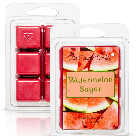Watermelon Sugar - Juicy Watermelon Scented Melt- Maximum Scent Wax Cubes/Melts- 1 Pack -2 Ounces- 6 Cubes