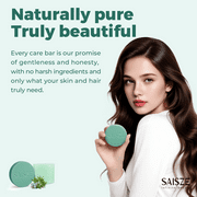 SAISZE Rosemary & Biotin Shampoo and Conditioner Bar Set, 2 Pcs Handmade Natural Shampoo Bars for Hair, Bar Shampoo and Conditioner for Thickening, Conditioning & Clarifying, Travel-Friendly