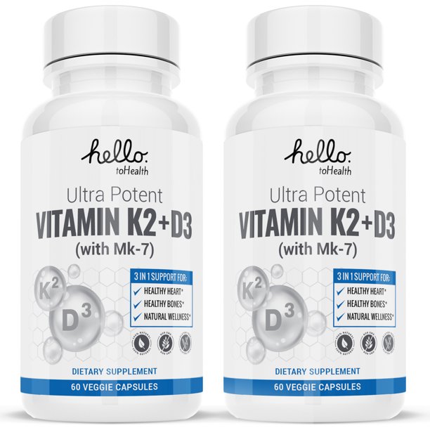 Complete Vitamin K2 and Vitamin D3 Capsules with BioPerine for Fast